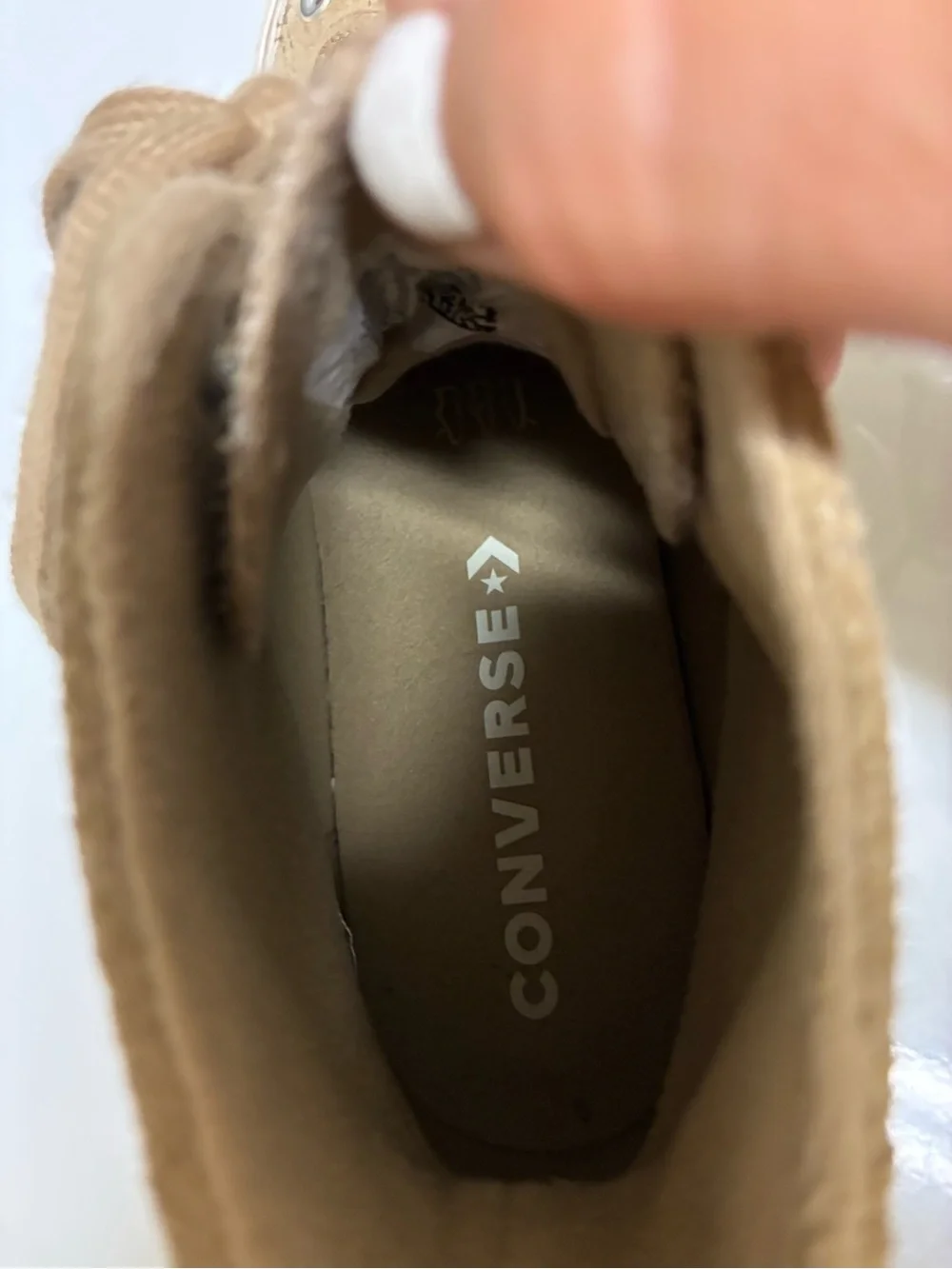 Converse High Top Suede Sneakers - Beige/Tan - Picture 5 of 7